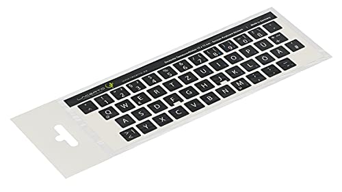 Lacerto® | 12x12mm Deutsche Aufkleber für PC/Laptop & Notebook Tastaturen mit mattem kratzfestem Laminat, Germany Keyboard Stickers QWERTZ | Farbe: Schwarz von Lacerto