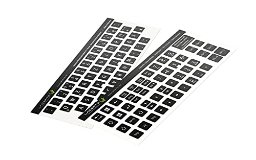Lacerto® | 12x12mm - Deutsches Aufkleberset für PC & Laptop Tastaturen inkl. Zusatztasten & Ziffernblock | Farbe: Schwarz von Lacerto