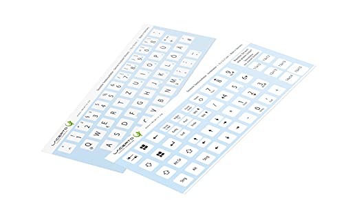 Lacerto® | 12x12mm - Deutsches Aufkleberset für PC & Laptop Tastaturen inkl. Zusatztasten & Ziffernblock | Farbe: Weiß von Lacerto