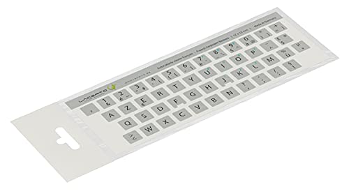 Lacerto® | 12x12mm Französische Aufkleber für PC/Laptop & Notebook Tastaturen mit mattem kratzfestem Laminat | Autocollants Clavier français AZERTY | French Keyboard Stickers | Farbe: Silber von Lacerto
