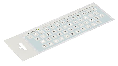 Lacerto® | 12x12mm Französische Aufkleber für PC/Laptop & Notebook Tastaturen mit mattem kratzfestem Laminat | Autocollants Clavier français AZERTY | French Keyboard Stickers | Farbe: Weiß von Lacerto