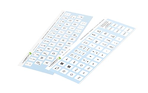 Lacerto® | 12x13mm - Deutsches Aufkleberset für PC & Laptop Tastaturen inkl. Zusatztasten & Ziffernblock | Farbe: Weiß von Lacerto