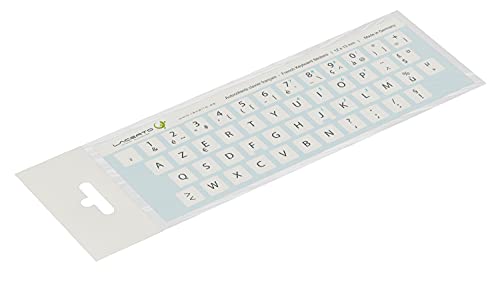 Lacerto® | 12x13mm Französische Aufkleber für PC/Laptop & Notebook Tastaturen mit mattem kratzfestem Laminat | Autocollants Clavier français AZERTY | French Keyboard Stickers | Farbe: Weiß von Lacerto