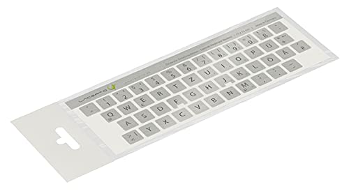 Lacerto® | 13x13mm Deutsche Aufkleber für PC/Laptop & Notebook Tastaturen mit mattem kratzfestem Laminat, Germany Keyboard Stickers QWERTZ | Farbe: Silber von Lacerto