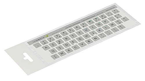 Lacerto® | 13x13mm Französische Aufkleber für PC/Laptop & Notebook Tastaturen mit mattem kratzfestem Laminat | Autocollants Clavier français AZERTY | French Keyboard Stickers | Farbe: Silber von Lacerto