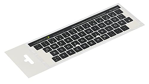 Lacerto® | 14x14mm Deutsche Aufkleber für PC/Laptop & Notebook Tastaturen mit mattem kratzfestem Laminat, Germany Keyboard Stickers QWERTZ | Farbe: Schwarz von Lacerto