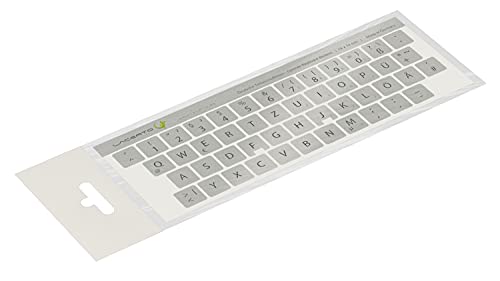 Lacerto® | 14x14mm Deutsche Aufkleber für PC/Laptop & Notebook Tastaturen mit mattem kratzfestem Laminat, Germany Keyboard Stickers QWERTZ | Farbe: Silber von Lacerto