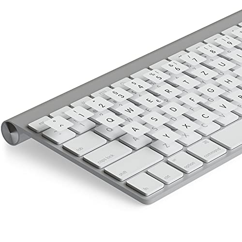 Lacerto® | 14x14mm Deutsche Tastaturaufkleber Aufkleber für iMac Tastaturen, mit mattem Schutzlaminat | Germany Stickers for iMAC Keyboard QWERTZ | Farbe: Weiß von Lacerto