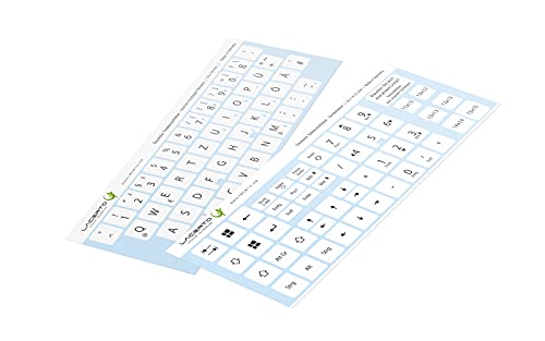Lacerto® | 14x14mm - Deutsches Aufkleberset für PC & Laptop Tastaturen inkl. Zusatztasten & Ziffernblock | Farbe: Weiß von Lacerto