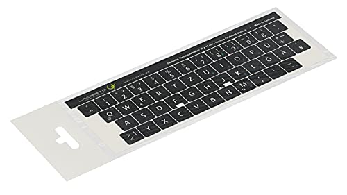 Lacerto® | 15x15mm Deutsche Aufkleber für PC/Laptop & Notebook Tastaturen mit mattem kratzfestem Laminat, Germany Keyboard Stickers QWERTZ | Farbe: Schwarz von Lacerto