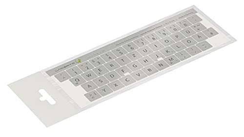 Lacerto® | 15x15mm Deutsche Aufkleber für PC/Laptop & Notebook Tastaturen mit mattem kratzfestem Laminat, Germany Keyboard Stickers QWERTZ | Farbe: Silber von Lacerto