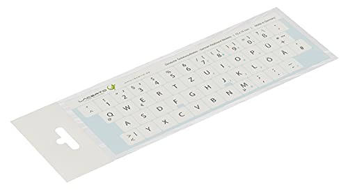 Lacerto® | 15x15mm Deutsche Aufkleber für PC/Laptop & Notebook Tastaturen mit mattem kratzfestem Laminat, Germany Keyboard Stickers QWERTZ | Farbe: Weiß von Lacerto