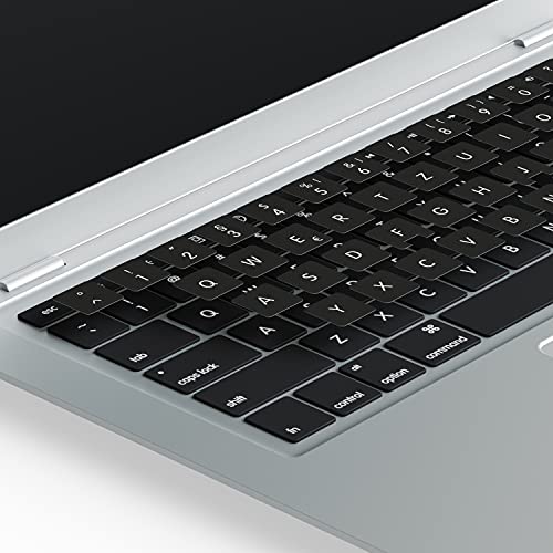 Lacerto® | 15x15mm Deutsche Tastaturaufkleber für MacBook und Mac-Tastaturen, mit mattem Schutzlaminat | Germany Stickers for MAC Keyboard QWERTZ | Farbe: Schwarz von Lacerto