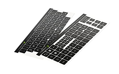 Lacerto® | 15x15mm - Deutsches Aufkleberset für PC & Laptop Tastaturen inkl. Zusatztasten & Ziffernblock | Farbe: Schwarz von Lacerto