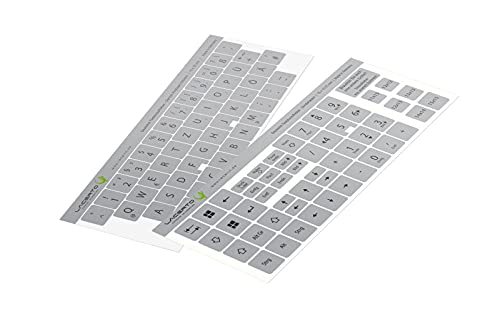 Lacerto® | 15x15mm - Deutsches Aufkleberset für PC & Laptop Tastaturen inkl. Zusatztasten & Ziffernblock | Farbe: Silber von Lacerto