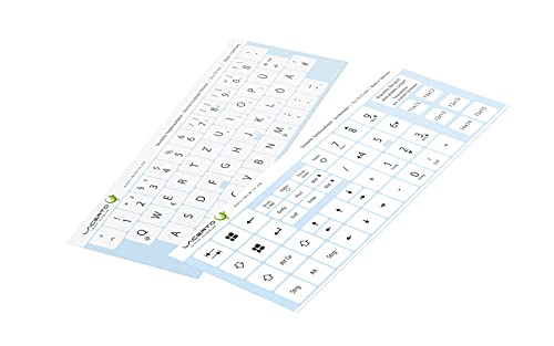 Lacerto® | 15x15mm - Deutsches Aufkleberset für PC & Laptop Tastaturen inkl. Zusatztasten & Ziffernblock | Farbe: Weiß von Lacerto