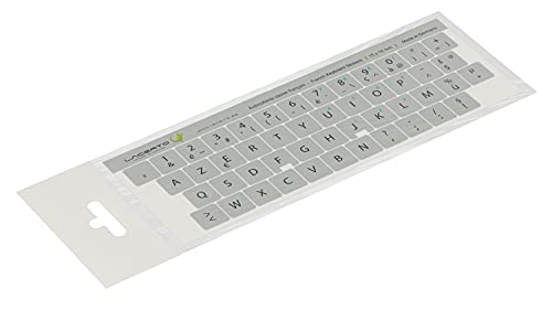 Lacerto® | 15x15mm Französische Aufkleber für PC/Laptop & Notebook Tastaturen mit mattem kratzfestem Laminat | Autocollants Clavier français AZERTY | French Keyboard Stickers | Farbe: Silber von Lacerto