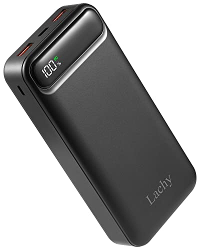 Lachy Powerbank 20000mAh USB-C Schnellladung 3.0 Tragbares Ladegerät PD 3.0, 20W Hochkapazitiver Mobiler Externer Akkupack mit LED-Anzeige für iPhone, Samsung, iPad, Huawei, Xiaomi und mehr. von Lachy