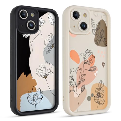 Kueqeay 2 Stück Hülle für iPhone 14 6,1", Handyhülle mit Aesthetic Muster Design Matte Schutzhülle,Ultra Weich Silikon Dünn TPU Case Stoßfest Kratzfest Bumper Cover, Blume 5 Kueqeay 2 Stück Hülle für iPhone 14 6,1", Handyhülle mit Aesthetic Muster Design Matte Schutzhülle,Ultra Weich Silikon Dünn TPU Case Stoßfest Kratzfest Bumper Cover, Blume 5 von Kueqeay