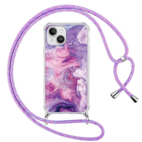 Handykette für iPhone 13 / iPhone 14 Hülle mit Band Kette 6,1",Durchsichtige Aesthetic Muster Handyhülle mit Adjustable umhängeband,Weich Silicone TPU Stoßfest Schutzhülle Case Cover,Mármol 2 Handykette für iPhone 13 / iPhone 14 Hülle mit Band Kette 6,1",Durchsichtige Aesthetic Muster Handyhülle mit Adjustable umhängeband,Weich Silicone TPU Stoßfest Schutzhülle Case Cover,Mármol 2 von Kueqeay