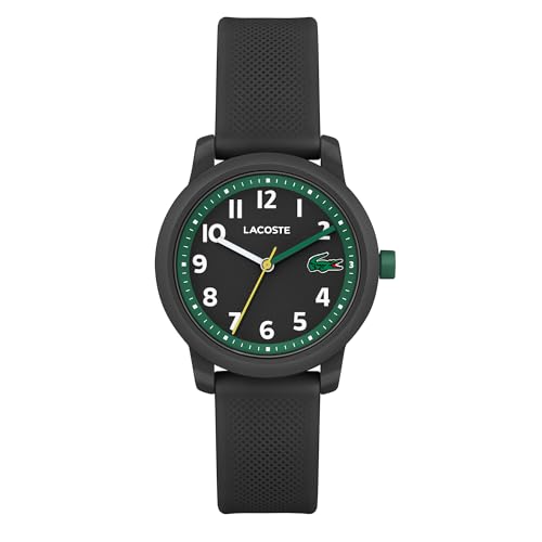 Lacoste Analog Quarzuhr für Kinder Kollektion LACOSTE.12.12 Kids mit Schwarzes Silikonarmband - 2030042 von Lacoste