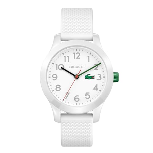 Lacoste Analog Quarzuhr für Kinder Kollektion LACOSTE.12.12 Kids mit Weisses Silikonarmband - 2030003 von Lacoste