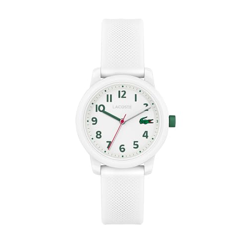 Lacoste Analog Quarzuhr für Kinder Kollektion LACOSTE.12.12 Kids mit Weisses Silikonarmband - 2030039 von Lacoste