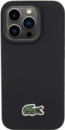 Lacoste Hard Cover Iconic Petit Pique Woven Logo MagSafe Black for iPhone 15 Pro Max (LCHMP15XPVCK) von Lacoste