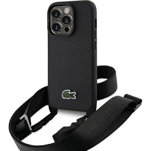 Lacoste LCHCP14LSPVCK Hülle für iPhone 14 Pro 6.1" Schwarz hardcase Iconic Petit Pique Crossbody von Lacoste