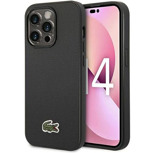 Lacoste LCHMP14LPVCK Hülle für iPhone 14 Pro 6.1" Schwarz hardcase Iconic Petit Pique von Lacoste