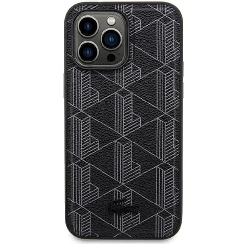 Lacoste LCHMP15SPBSK Hülle für iPhone 15/14 / 13 6.1" Schwarz hardcase Blend Monogram von Lacoste
