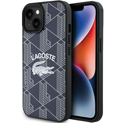 Lacoste LCHMP15SPIGV Hülle für iPhone 15/14 / 13 6.1" Marine hardcase Monogram Vintage Logo von Lacoste