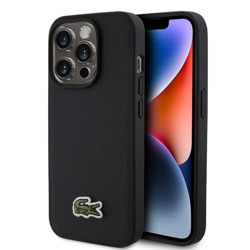 Lacoste LCHMP15XPVCK Hülle für iPhone 15 Pro Max 6.7" Schwarz hardcase Iconic Petit Pique von Lacoste