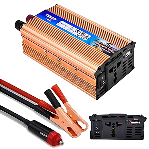 Lacyie KFZ Spannungswandler 650W (1500W Spitzenleistung) Auto Wechselrichter DC 12V auf AC 230V Inverter mit 1 EU Buchse AC und 1 USB Port 2.1A für Zigarettenanzünder Steckdose von Lacyie