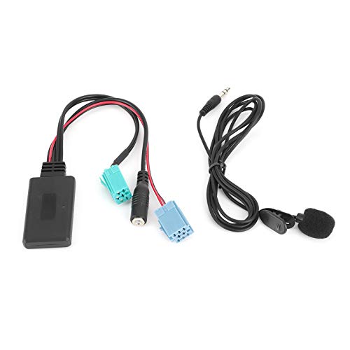 Ladieshow Renault Aux Adapter, Bluetooth Adapter Auto Aux Kabel Renault 6 Pin AUX-IN Bluetooth Kabel Audio Splitter, mit Mikrofon, für Renault Stereoanlage Auto Radio Adapter von Ladieshow