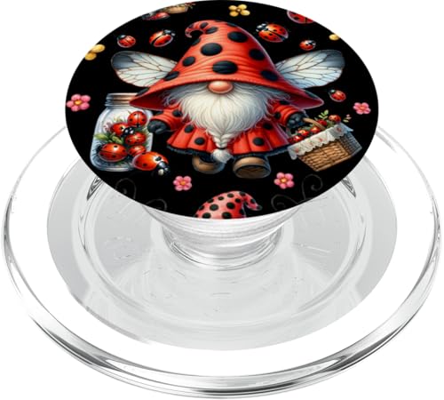 Cute Gnome Spring Must Haves For Women And Girls Ladybug PopSockets PopGrip für MagSafe von Ladybug Gifts For Women Unique Spring Gnome Stuff