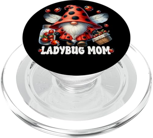 Ladybug Mom Gnome Graphic For Women And Girls Cute Spring PopSockets PopGrip für MagSafe von Ladybug Gifts For Women Unique Spring Gnome Stuff