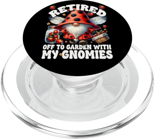 Retired Gnome For Women Ladybug Mom Funny Retirement Saying PopSockets PopGrip für MagSafe von Ladybug Gifts For Women Unique Spring Gnome Stuff