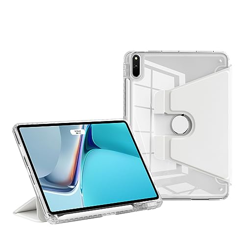 Laetass Acryl Hülle für Huawei MatePad 11 2021 11 Zoll ，720° drehbare mit Stifthalter，All-Inclusive，Auto Sleep/Wake Funktion Smart Cover (White) von Laetass