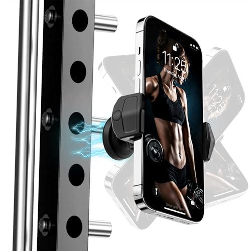 Laetass Magnetische Handyhalterung für Fitnessstudio,Gym Handyständer Kompatibel mit 4,7-6,5" iPhone & Samsung Smartphones fitnessstudio zubehör für Videos und Selfies von Laetass