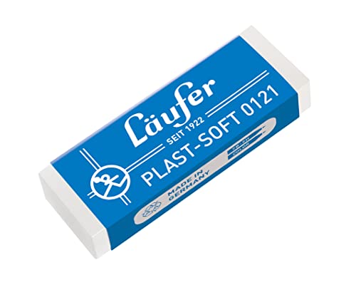 Läufer 00121 Plast Soft 0121 Radierer, weicher Radiergummi aus Kunststoff, für Bleistifte und Buntstifte, transparent von Läufer