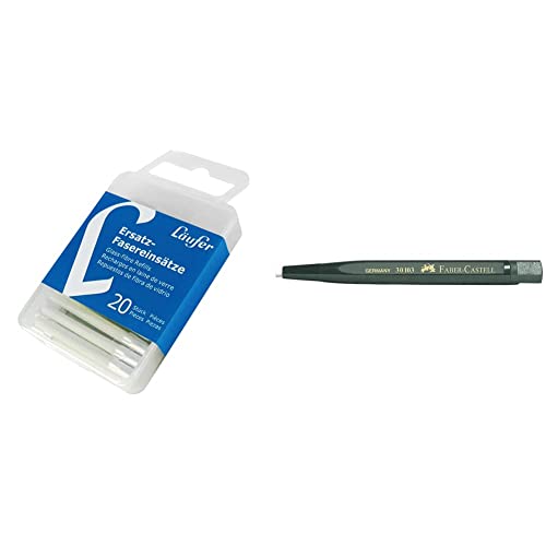 Läufer 10200 Ersatzfasereinsätze für Läufer Glasfaserradierstift, 20 Ersatzpinsel für Glasradierer & Faber-Castell 180300 - Drehstift mit Glasradierer, Schaftfarbe: grün Läufer 10200 Ersatzfasereinsätze für Läufer Glasfaserradierstift, 20 Ersatzpinsel für Glasradierer & Faber-Castell 180300 - Drehstift mit Glasradierer, Schaftfarbe: grün von Läufer