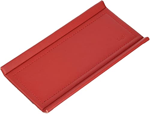 Läufer 31044 Scala Federschale, naturgenarbtes Rindsleder, rot, Handgefertigt aus Echtleder in Deutschland, Stiftablage aus Leder von Läufer