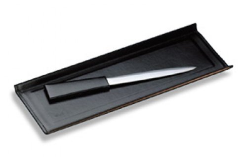 Läufer 31046 Scala Federschale, naturgenarbtes Rindsleder, schwarz, Handgefertigt aus Echtleder in Deutschland, Stiftablage aus Leder von Läufer