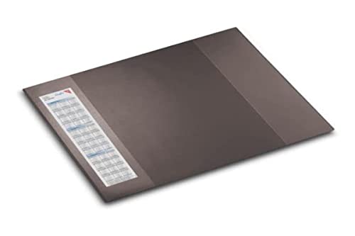 Läufer 42652 Durella D2 Schreibtischunterlage mit zwei transparenten Seitenleiste, 52x65cm, braun, rutschfeste Schreibunterlage von Läufer