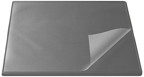 Läufer 44623 Durella Flexoplan Schreibtischunterlage mit Kantenschutz und transparenter Auflage, 52 x 65 cm, rutschfeste Schreibunterlage, grau von Läufer