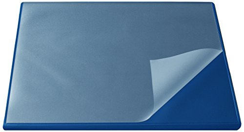 Läufer 44625 Durella Flexoplan Schreibtischunterlage mit Kantenschutz und transparenter Auflage, 52 x 65 cm, rutschfeste Schreibunterlage, blau von Läufer