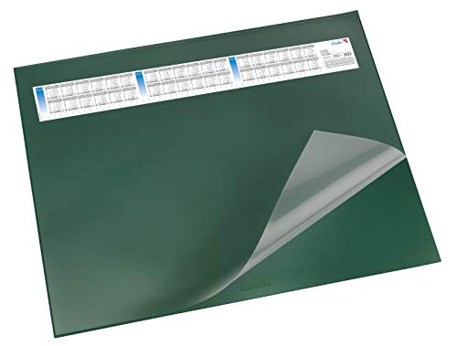 Läufer 44651 Durella DS Schreibtischunterlage mit transparenter Auflage und Kalender, rutschfeste Schreibunterlage, 52 x 65cm, grün von Läufer