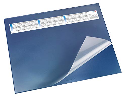 Läufer 44655 Durella DS Schreibtischunterlage mit transparenter Auflage und Kalender, rutschfeste Schreibunterlage, 52 x 65cm, blau von Läufer