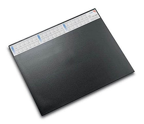 Läufer 44656 Durella DS Schreibtischunterlage mit transparenter Auflage und Kalender, rutschfeste Schreibunterlage, 52 x 65cm, schwarz von Läufer